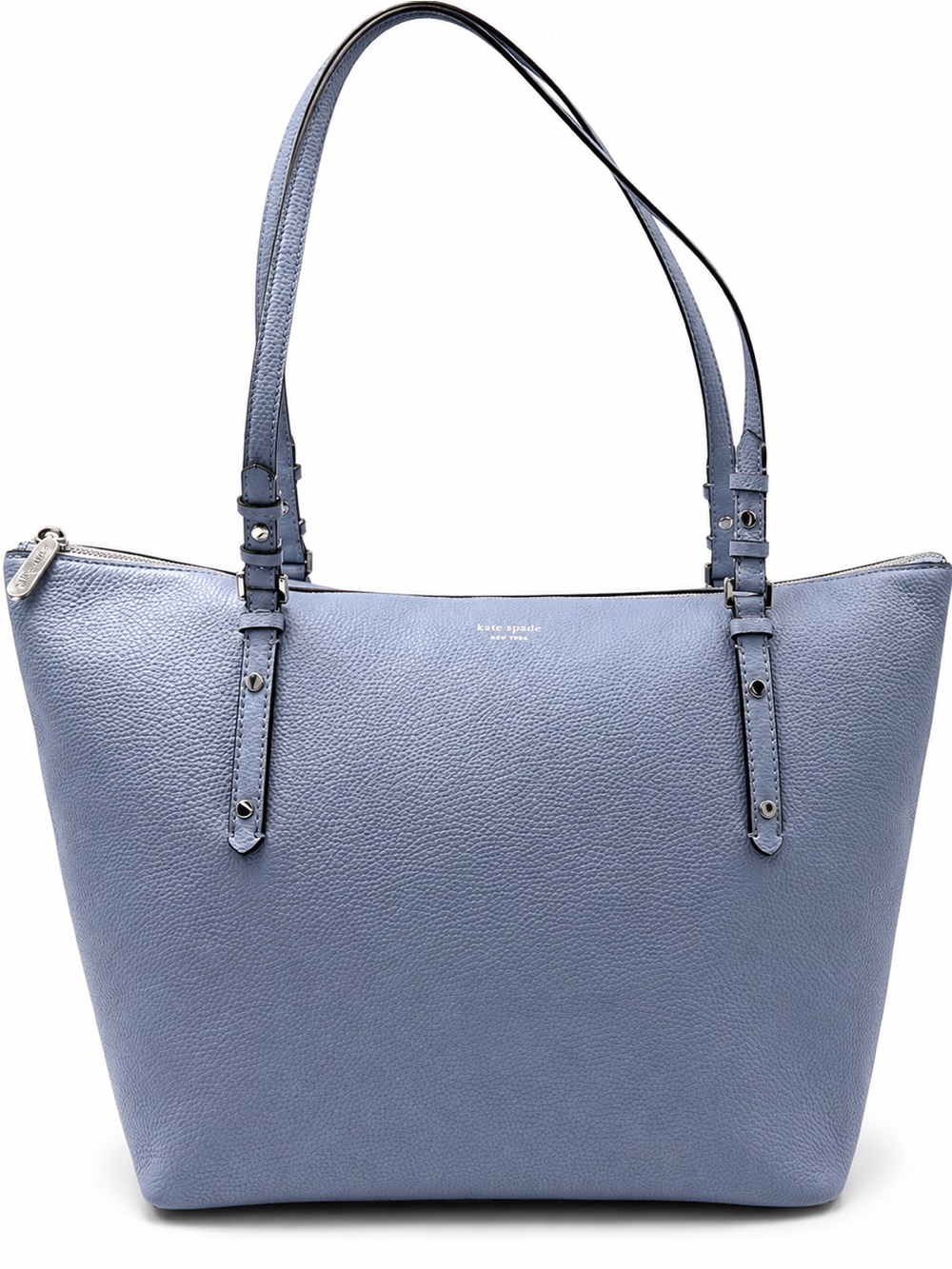 Kate Spade Polly Large Pebbled Leather Work Tote Bag Horizon Blue Laptop Purse